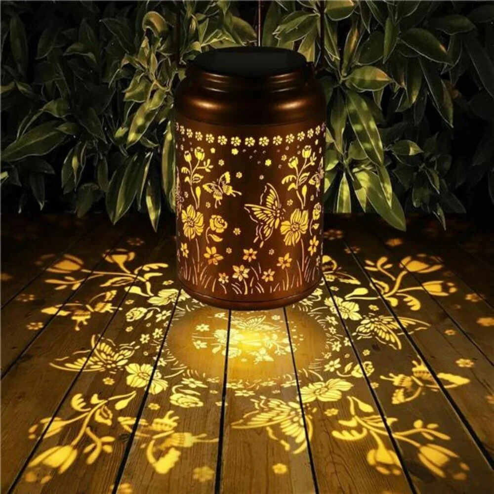 Solar Lantern Outdoor Hummingbird Butterfly Garden Light Gift for Mom Grandma